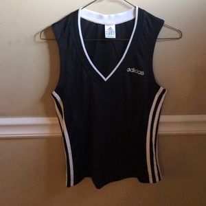 Adidas workout tank top black and white